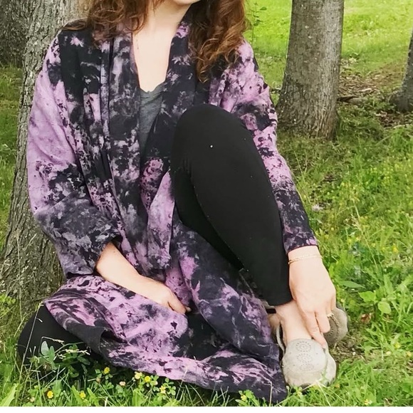 Linen Tie-Dye Women's Jacket/ Robe - Picture 4 of 5